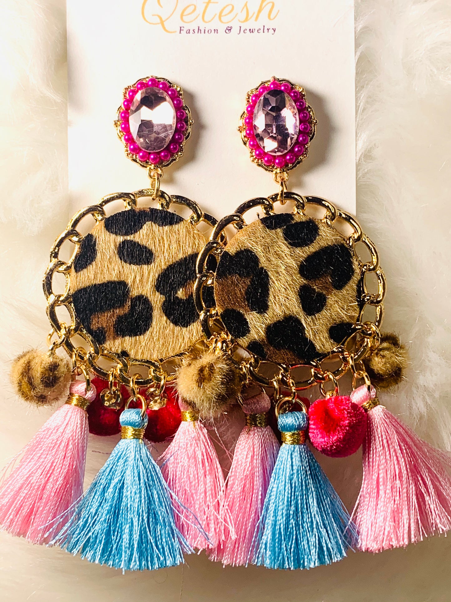 Qetesh Festive Leopard Earrings